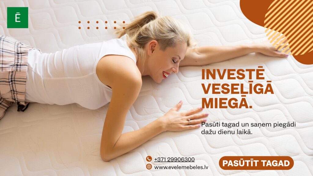 ortopēdiskais matracis ar dabīgu lateksu un kokosšķiedru, kabatu atsperes, komfortablam un veselīgam miegam